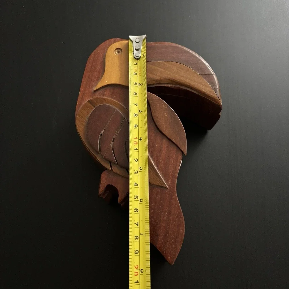 Wood Bird Toucan Parrot‎ Puzzle Hidden Storage Box